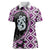 Purple Taniko Motif Aotearoa Manaia and Silver Fern Women Polo Shirt