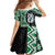 Green Taniko Motif Aotearoa Manaia and Silver Fern Family Matching Long Sleeve Bodycon Dress and Hawaiian Shirt