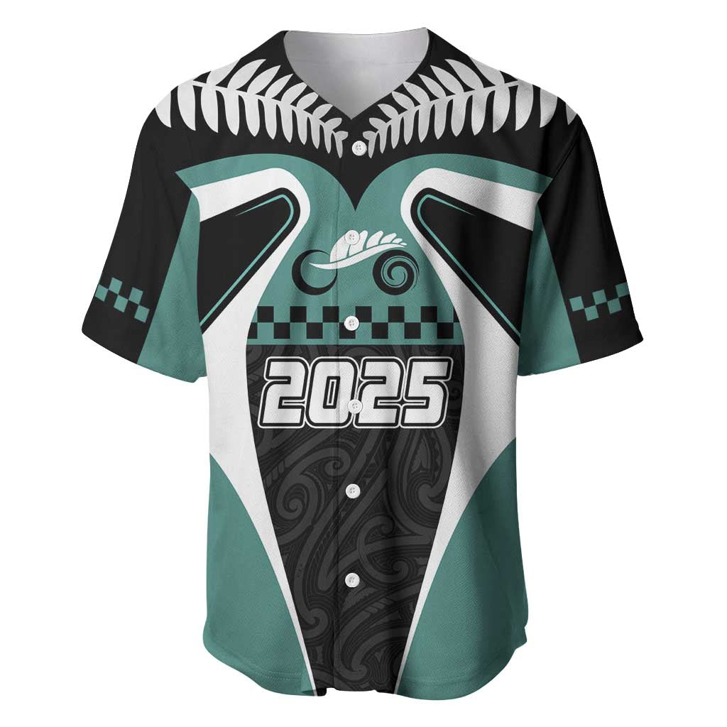 Custom New Zealand Bicycle 2025 Baseball Jersey LT03 Black-Teal - Polynesian Pride