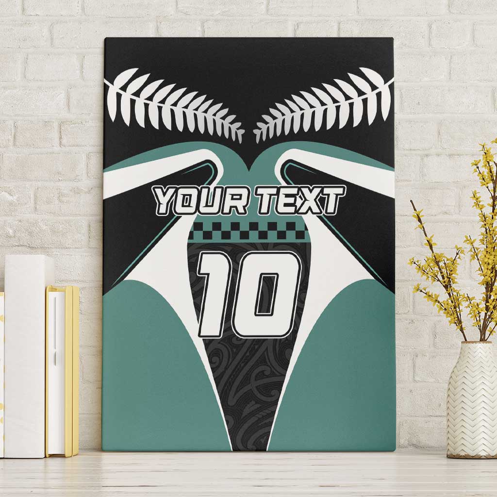 Custom New Zealand Bicycle 2025 Canvas Wall Art LT03 Without Frame Black-Teal - Polynesian Pride