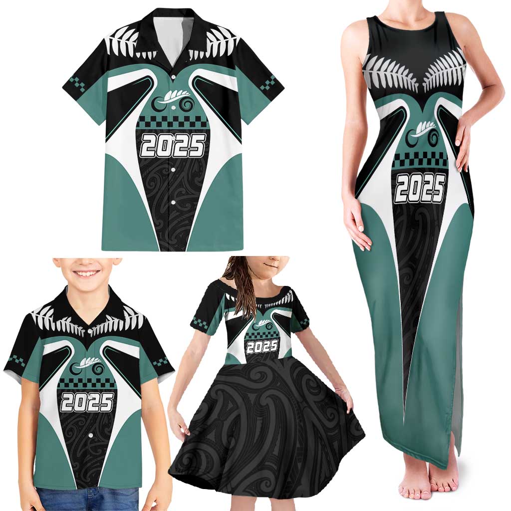 Custom New Zealand Bicycle 2025 Family Matching Tank Maxi Dress and Hawaiian Shirt