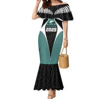 Custom New Zealand Bicycle 2025 Mermaid Dress LT03 Women Black-Teal - Polynesian Pride