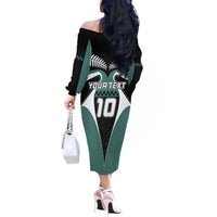 Custom New Zealand Bicycle 2025 Off The Shoulder Long Sleeve Dress LT03 - Polynesian Pride