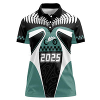 Custom New Zealand Bicycle 2025 Women Polo Shirt LT03 Female Black-Teal - Polynesian Pride