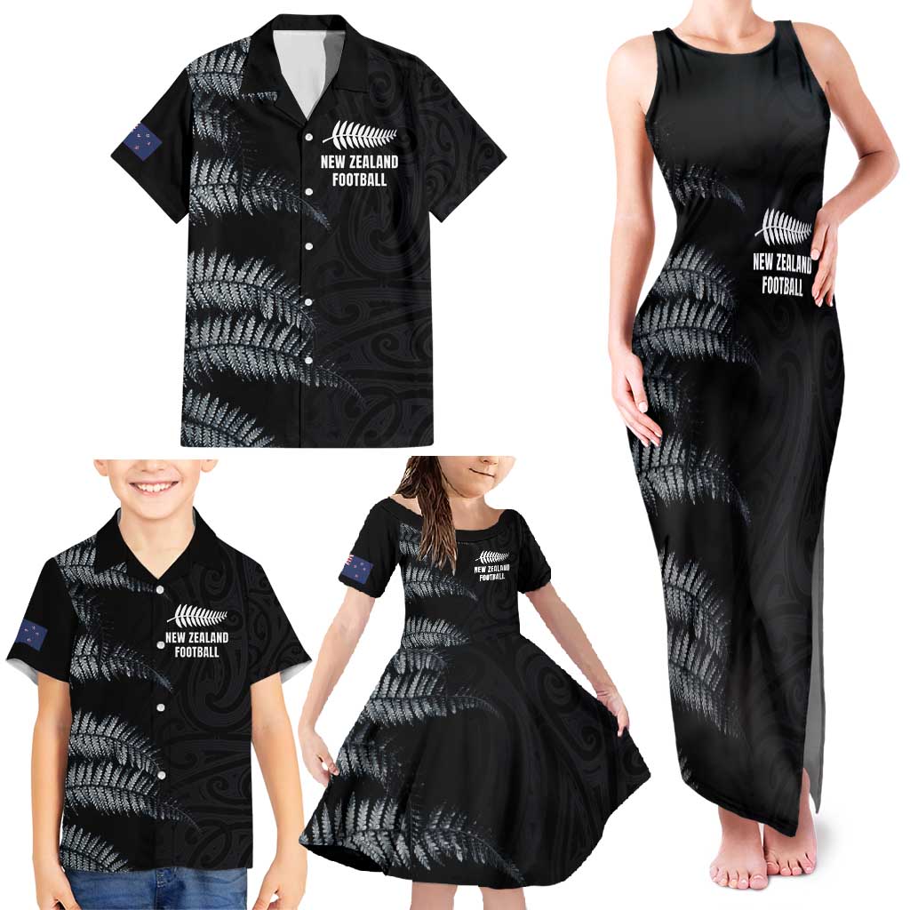 Custom New Zealand Football-Towards World Cup 2026 Family Matching Tank Maxi Dress and Hawaiian Shirt