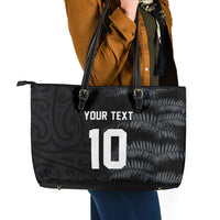 Custom New Zealand Football-Towards World Cup 2026 Leather Tote Bag LT03 - Polynesian Pride