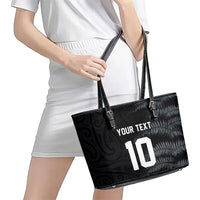 Custom New Zealand Football-Towards World Cup 2026 Leather Tote Bag LT03 - Polynesian Pride