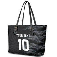 Custom New Zealand Football-Towards World Cup 2026 Leather Tote Bag LT03 - Polynesian Pride