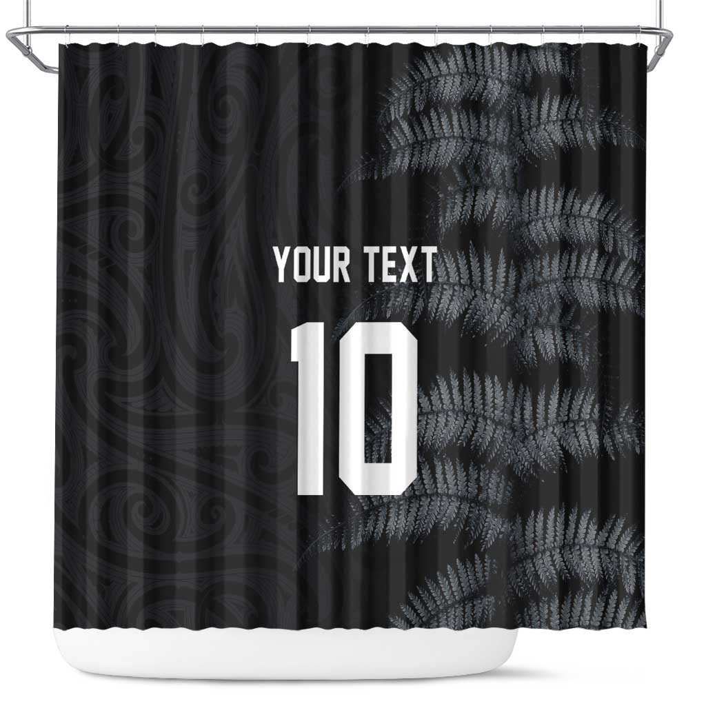 Custom New Zealand Football-Towards World Cup 2026 Shower Curtain LT03 Black - Polynesian Pride