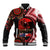 Tonga and Australia ANZAC Day Baseball Jacket Aboriginal and Ngatu Art Pattern - Gallipoli Lest We Forget