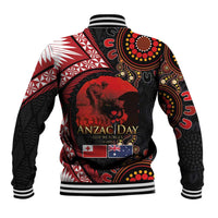 Tonga and Australia ANZAC Day Baseball Jacket Aboriginal and Ngatu Art Pattern - Gallipoli Lest We Forget LT03 - Polynesian Pride