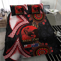 Tonga and Australia ANZAC Day Bedding Set Aboriginal and Ngatu Art Pattern - Gallipoli Lest We Forget LT03 - Polynesian Pride