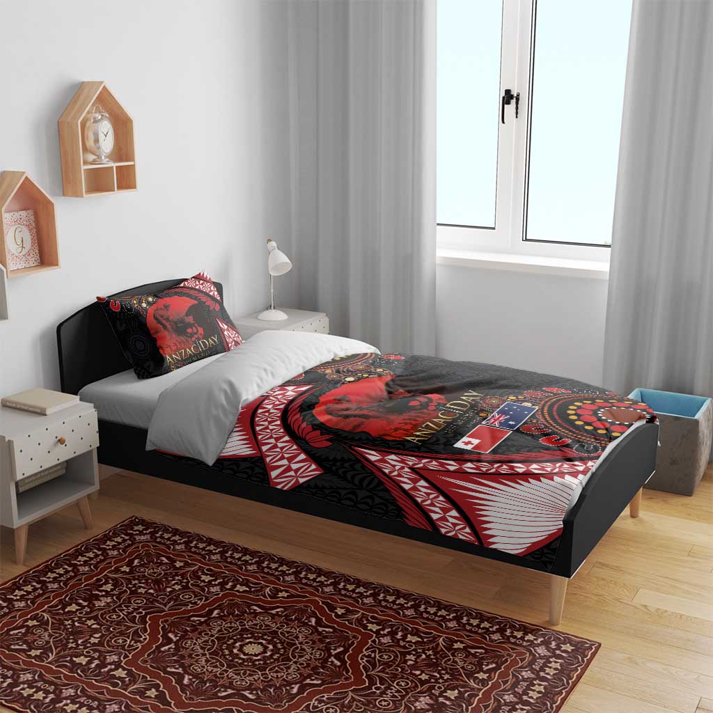 Tonga and Australia ANZAC Day Bedding Set Aboriginal and Ngatu Art Pattern - Gallipoli Lest We Forget LT03 - Polynesian Pride