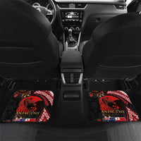 Tonga and Australia ANZAC Day Car Mats Aboriginal and Ngatu Art Pattern - Gallipoli Lest We Forget LT03 Set 2pcs - Back Black - Polynesian Pride