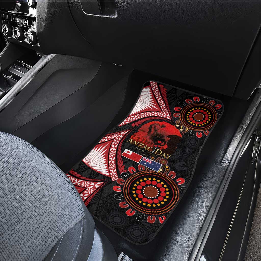 Tonga and Australia ANZAC Day Car Mats Aboriginal and Ngatu Art Pattern - Gallipoli Lest We Forget LT03 - Polynesian Pride