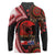 Tonga and Australia ANZAC Day Long Sleeve Polo Shirt Aboriginal and Ngatu Art Pattern - Gallipoli Lest We Forget