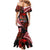 Tonga and Australia ANZAC Day Mermaid Dress Aboriginal and Ngatu Art Pattern - Gallipoli Lest We Forget