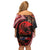 Tonga and Australia ANZAC Day Off Shoulder Short Dress Aboriginal and Ngatu Art Pattern - Gallipoli Lest We Forget