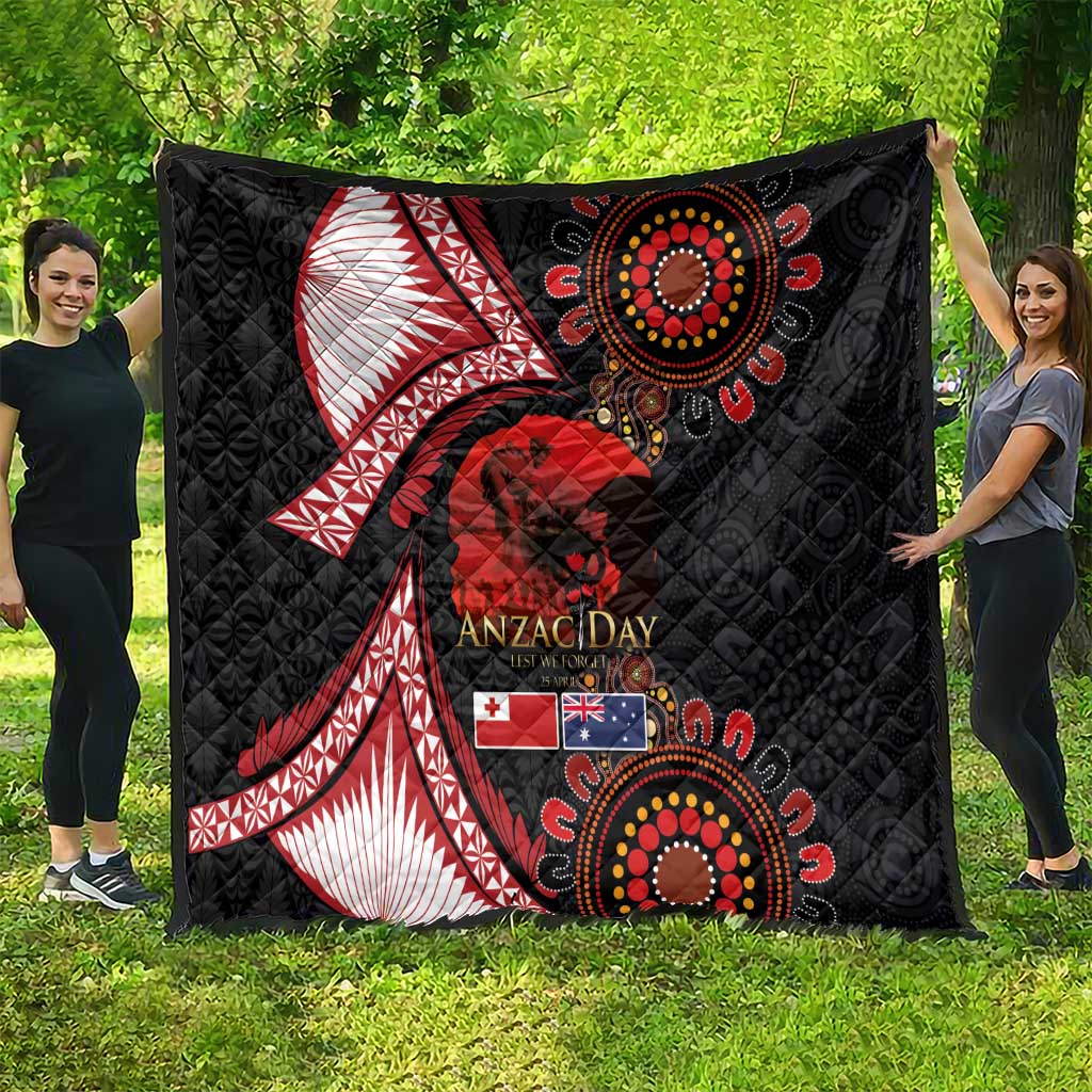 Tonga and Australia ANZAC Day Quilt Aboriginal and Ngatu Art Pattern - Gallipoli Lest We Forget LT03 - Polynesian Pride