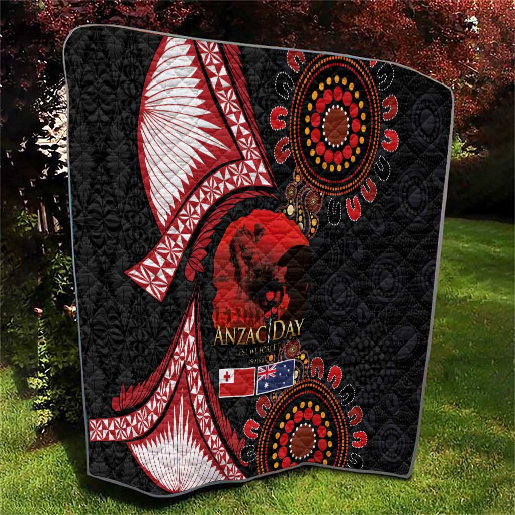 Tonga and Australia ANZAC Day Quilt Aboriginal and Ngatu Art Pattern - Gallipoli Lest We Forget LT03 - Polynesian Pride