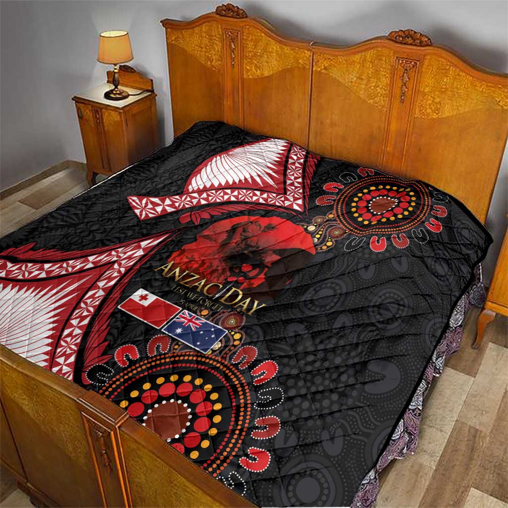 Tonga and Australia ANZAC Day Quilt Aboriginal and Ngatu Art Pattern - Gallipoli Lest We Forget LT03 - Polynesian Pride