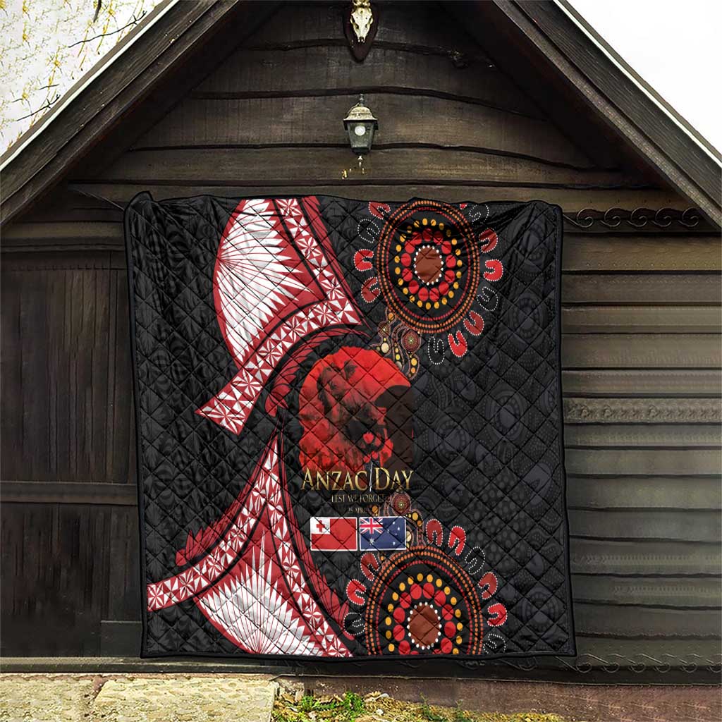 Tonga and Australia ANZAC Day Quilt Aboriginal and Ngatu Art Pattern - Gallipoli Lest We Forget LT03 - Polynesian Pride