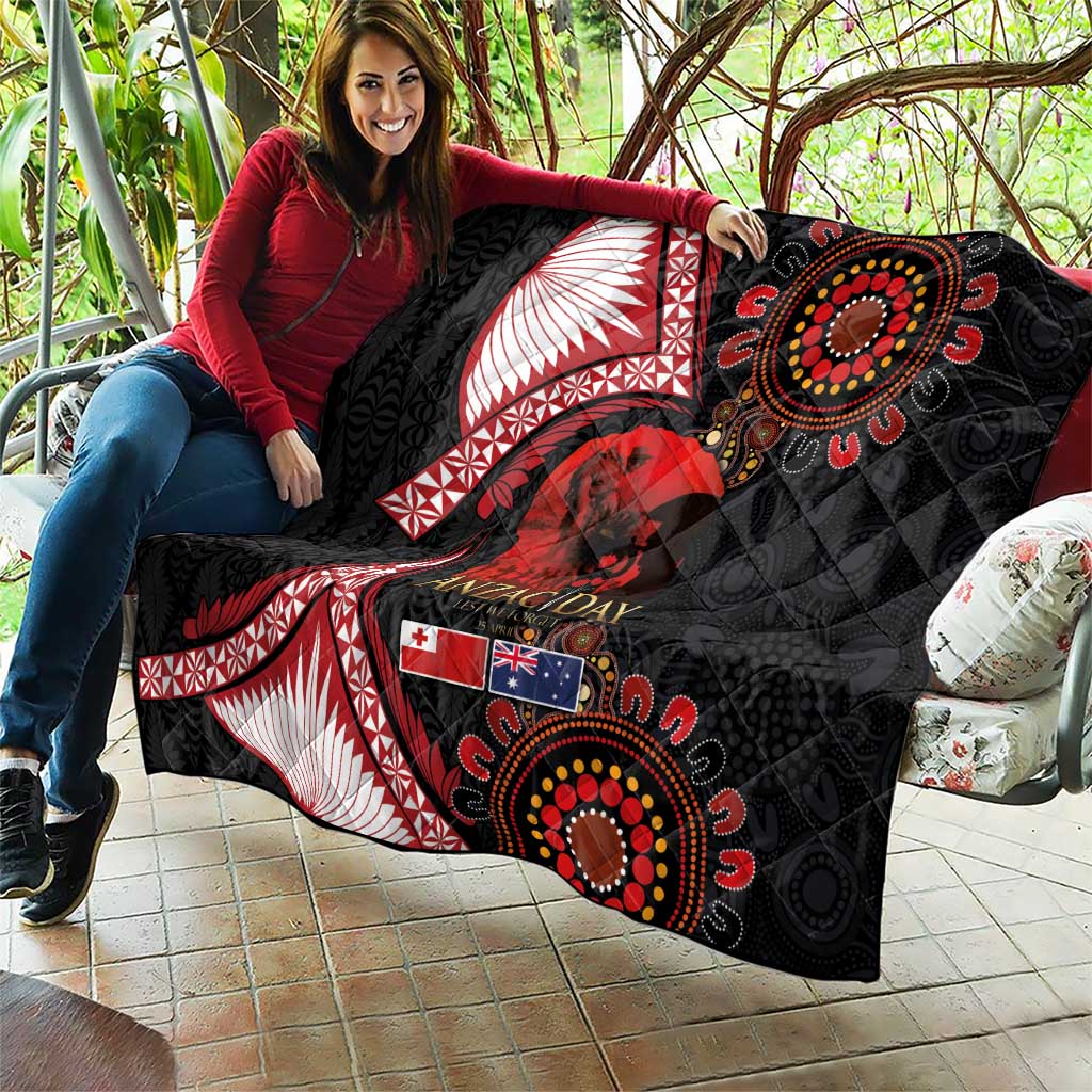 Tonga and Australia ANZAC Day Quilt Aboriginal and Ngatu Art Pattern - Gallipoli Lest We Forget LT03 - Polynesian Pride