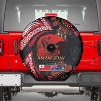 Tonga and Australia ANZAC Day Spare Tire Cover Aboriginal and Ngatu Art Pattern - Gallipoli Lest We Forget LT03 - Polynesian Pride