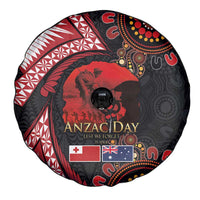 Tonga and Australia ANZAC Day Spare Tire Cover Aboriginal and Ngatu Art Pattern - Gallipoli Lest We Forget LT03 - Polynesian Pride