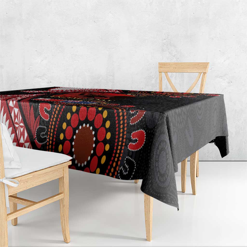 Tonga and Australia ANZAC Day Tablecloth Aboriginal and Ngatu Art Pattern - Gallipoli Lest We Forget LT03 - Polynesian Pride