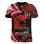 Tonga and Australia ANZAC Day Women V-Neck T-Shirt Aboriginal and Ngatu Art Pattern - Gallipoli Lest We Forget