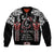 Aotearoa Toitu Te Tiriti-Maori Taniwha Sleeve Zip Bomber Jacket Toitu Te Whenua Toitu Te Reo Maori