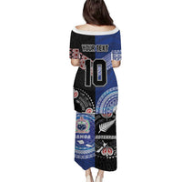 Custom Aotearoa and Samoa Rugby Puletasi Maori Warrior and Teuila Emblem-Tatau with Taniko Art LT03 - Polynesian Pride