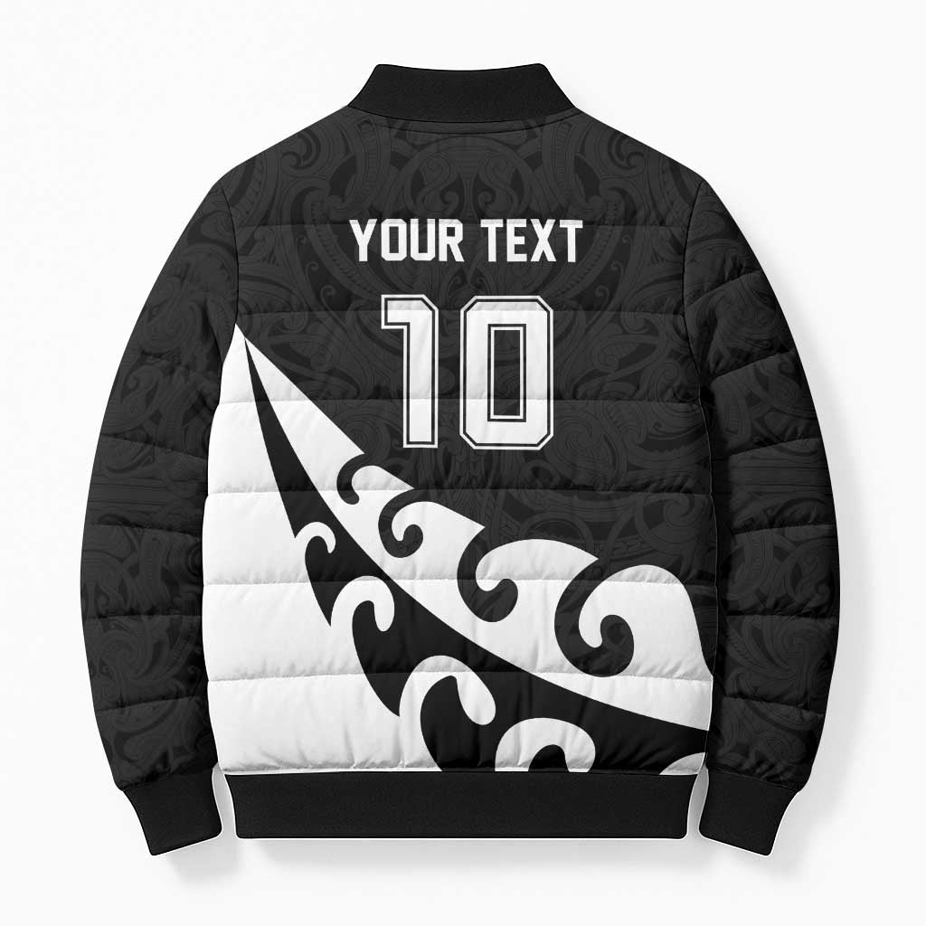 Custom NZ Rugby Bomber Puffer Jacket Koru and Silver Fern Sporty Style LT03 - Polynesian Pride