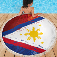 Philippines National Flag Day Beach Blanket Polynesian and Yakan Tattoo Brush Style LT03 - Polynesian Pride