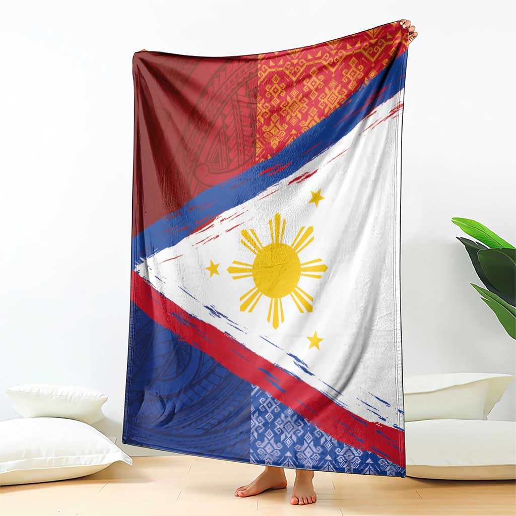 Philippines National Flag Day Blanket Polynesian and Yakan Tattoo Brush Style LT03 - Polynesian Pride