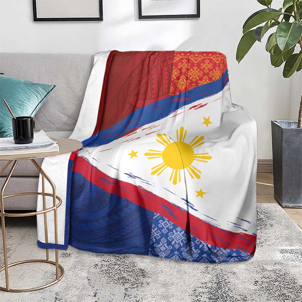 Philippines National Flag Day Blanket Polynesian and Yakan Tattoo Brush Style LT03 - Polynesian Pride