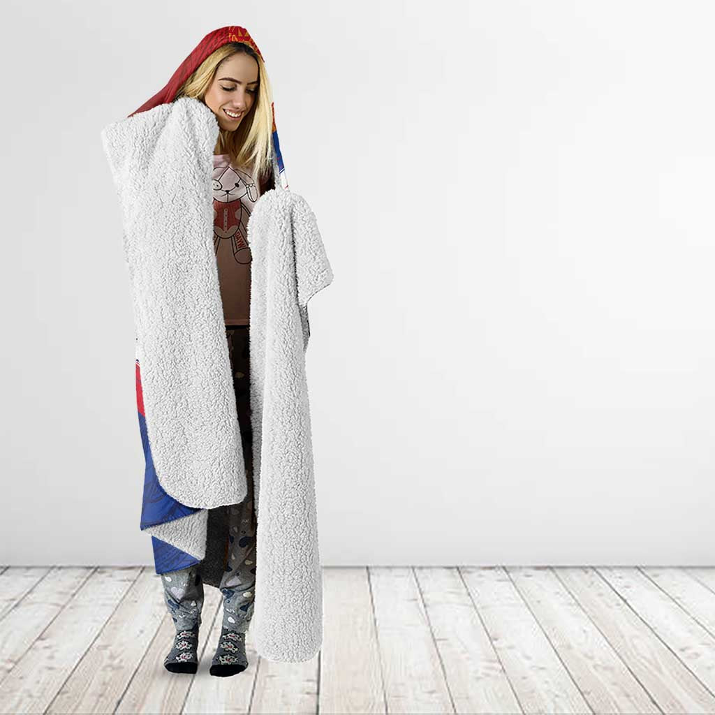 Philippines National Flag Day Hooded Blanket Polynesian and Yakan Tattoo Brush Style LT03 - Polynesian Pride