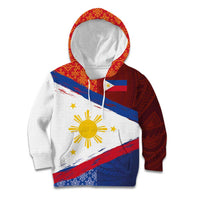 Philippines National Flag Day Kid Hoodie Polynesian and Yakan Tattoo Brush Style LT03 Hoodie Red - Polynesian Pride