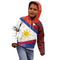 Philippines National Flag Day Kid Hoodie Polynesian and Yakan Tattoo Brush Style LT03 - Polynesian Pride
