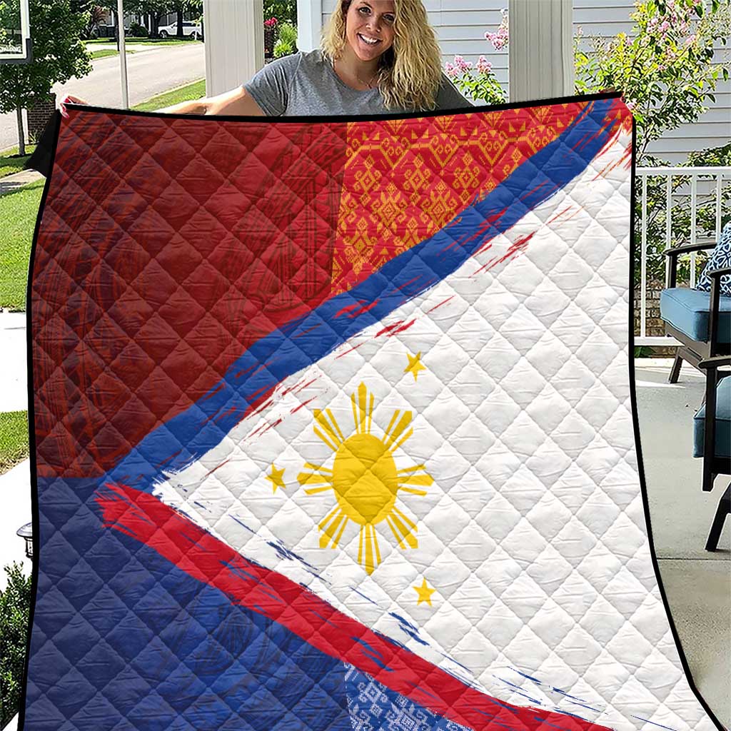 Philippines National Flag Day Quilt Polynesian and Yakan Tattoo Brush Style LT03 Red - Polynesian Pride