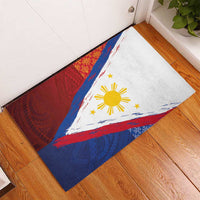 Philippines National Flag Day Rubber Doormat Polynesian and Yakan Tattoo Brush Style LT03 - Polynesian Pride