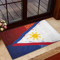 Philippines National Flag Day Rubber Doormat Polynesian and Yakan Tattoo Brush Style LT03 - Polynesian Pride