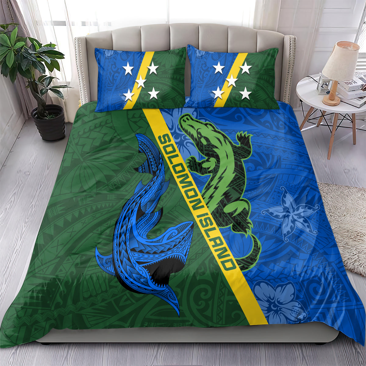 Solomon Island Crocodile and Shark Bedding Set Polynesian Pattern LT03 - Polynesian Pride
