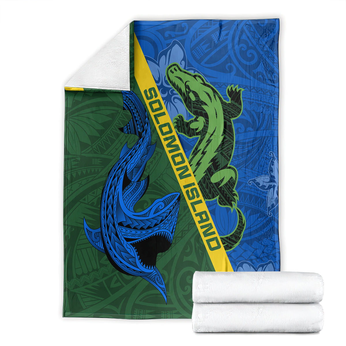 Solomon Island Crocodile and Shark Blanket Polynesian Pattern LT03 - Polynesian Pride
