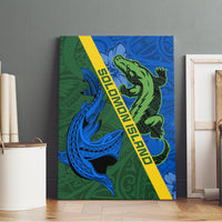 Solomon Island Crocodile and Shark Canvas Wall Art Polynesian Pattern LT03 - Polynesian Pride