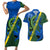 Solomon Island Crocodile and Shark Couples Matching Short Sleeve Bodycon Dress and Hawaiian Shirt Polynesian Pattern