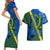 Solomon Island Crocodile and Shark Couples Matching Short Sleeve Bodycon Dress and Hawaiian Shirt Polynesian Pattern