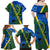 Solomon Island Crocodile and Shark Family Matching Off Shoulder Maxi Dress and Hawaiian Shirt Polynesian Pattern