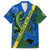 Solomon Island Crocodile and Shark Family Matching Off Shoulder Short Dress and Hawaiian Shirt Polynesian Pattern